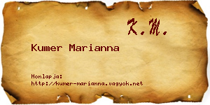 Kumer Marianna névjegykártya